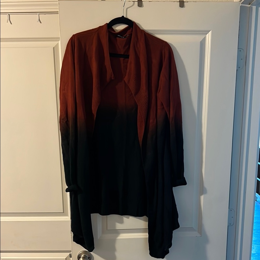 Red and Black Ombre Cardigan
